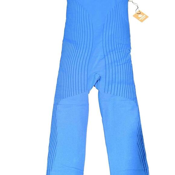 Astroremiges Women's Jumpsuit One Piece Full Length Straps Blue Ribbed Size S - Picture 7 of 15